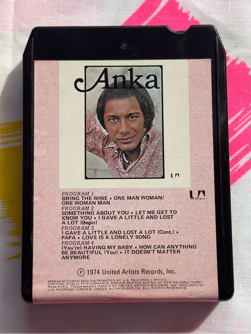 Vintage Paul Anka "Anka" 8-Track Tape (United Artists Records, 1974)